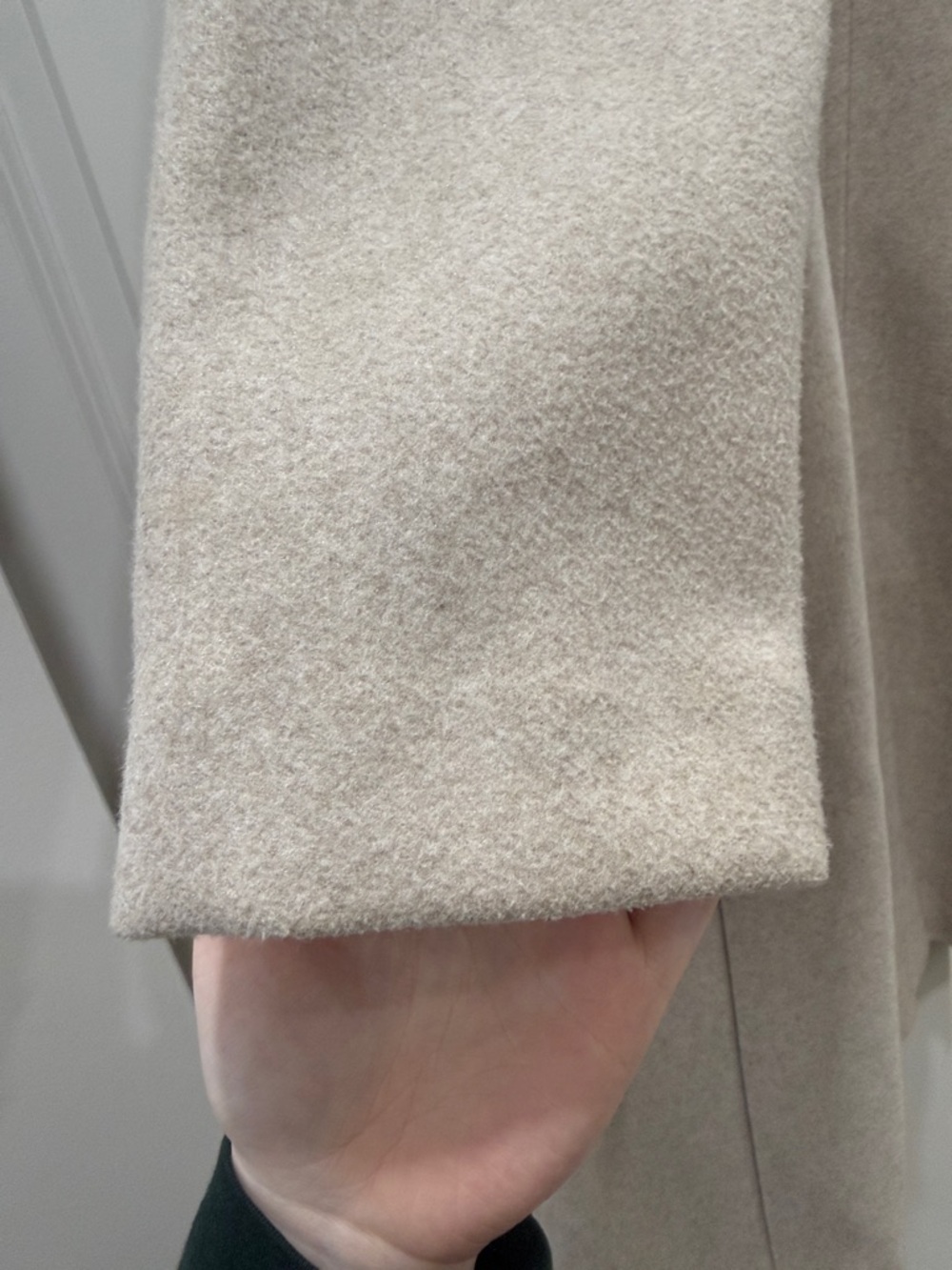 Zara Long Cream Single-Button Wool-Blend Trench Coat - Picture 5 of 6